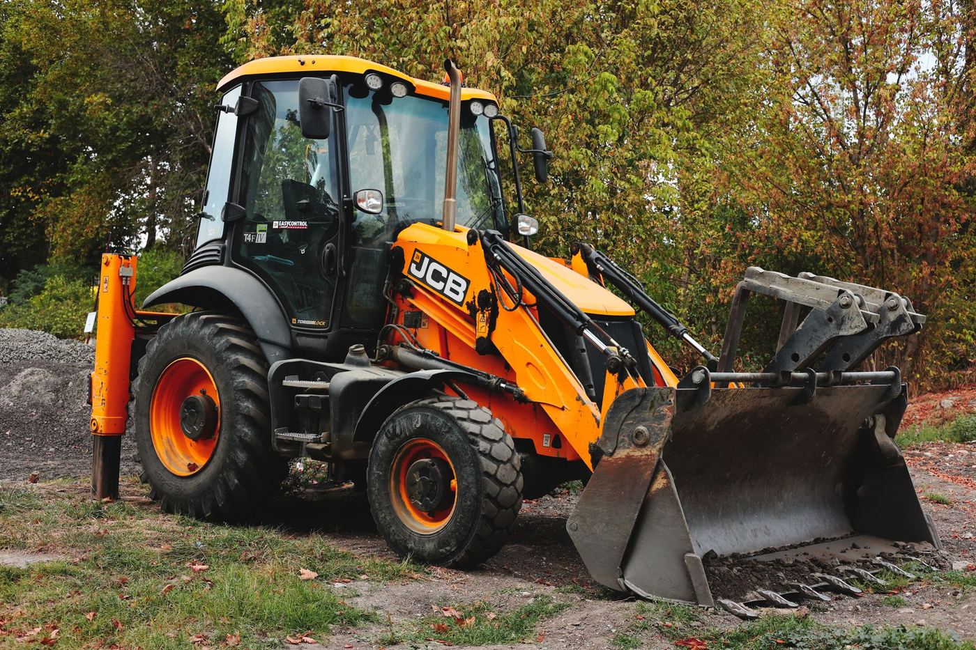 Backhoe working a residential lot in Maryville
